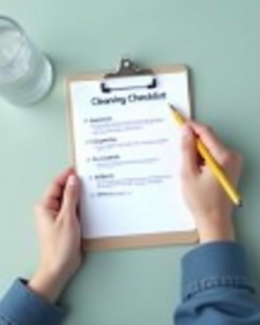 Hands holding a clipboard with a cleaning checklist, symbolizing our meticulous process